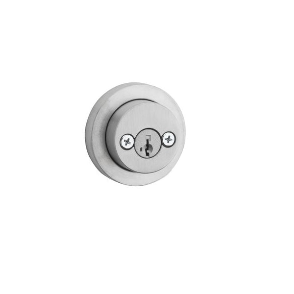 Kwikset Milan Round Rosette Double Cylinder Deadbolt With SmartKey in Satin Chrome finish