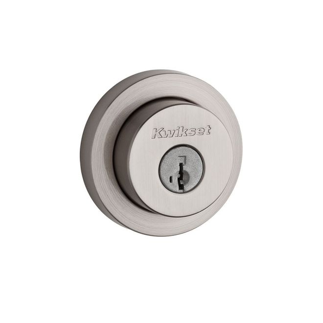 Kwikset Milan Round Rosette Double Cylinder Deadbolt With SmartKey in Satin Nickel finish