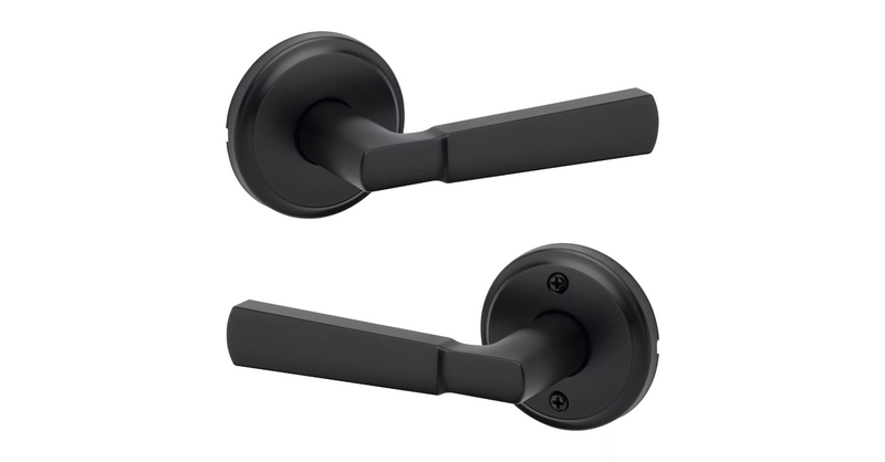 Kwikset Perth Passage Lever in Matte Black finish