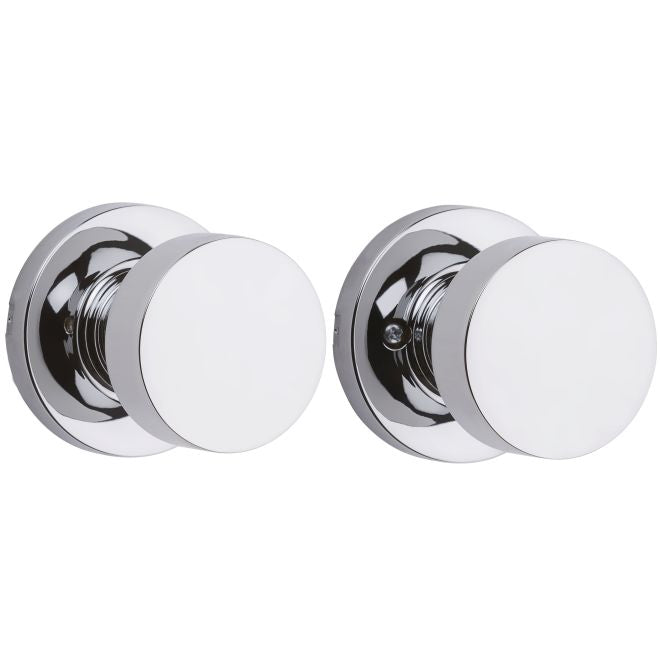 Kwikset Pismo Passage Knob With Round Rosette in Polished Chrome finish