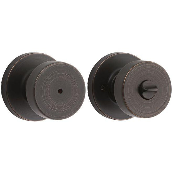 Kwikset Pismo Privacy Door Knob With Round Rosette in Venetian Bronze finish