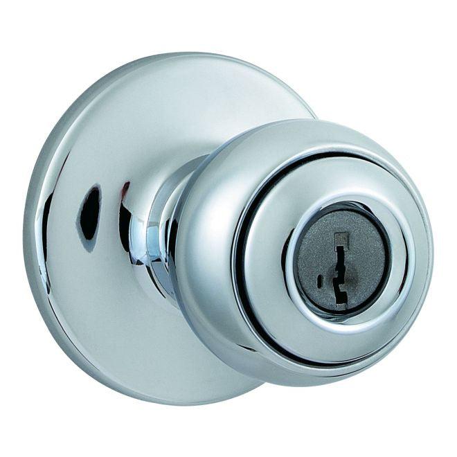 Kwikset Polo Knob Keyed Entry Door Lock With SmartKey in Polished Chrome finish