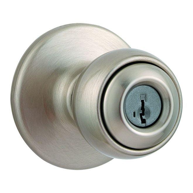 Kwikset Polo Knob Keyed Entry Door Lock With SmartKey in Satin Nickel finish