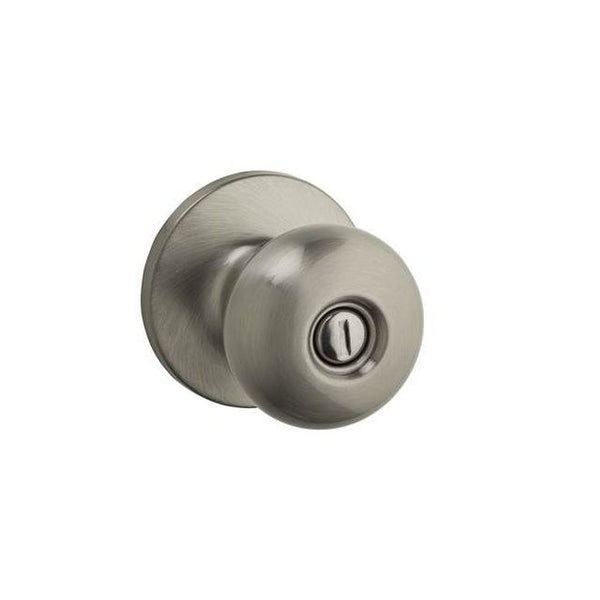 Kwikset Safelock Athens Privacy Door Knob in Satin Nickel finish