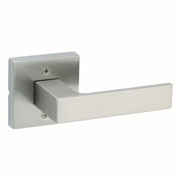 Kwikset Singapore Lever With Square Rosette Half Dummy in Satin Nickel finish