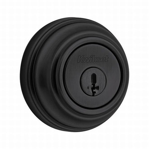 Kwikset Single Cylinder Deadbolt With SmartKey in Matte Black finish