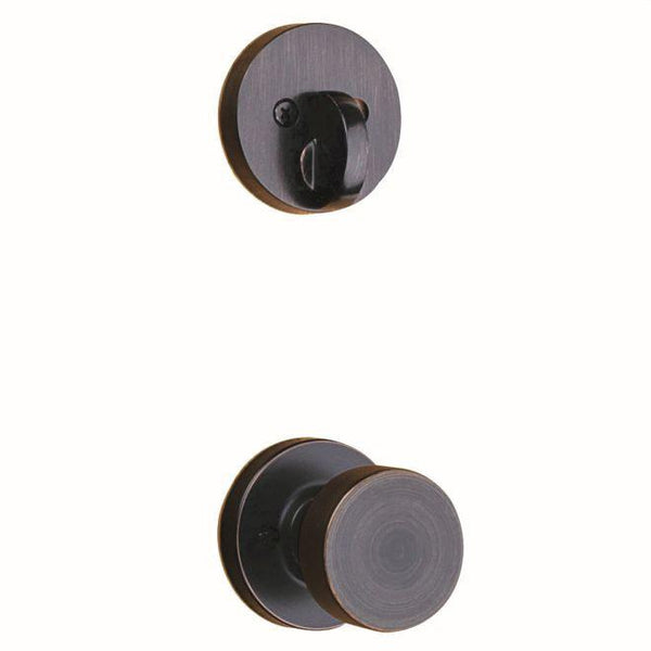 Kwikset Single Cylinder Interior Pismo Knob Trim With Round Rosette - Exterior Trim Sold Separately in Venetian Bronze finish