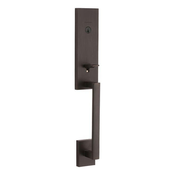 Kwikset Single Cylinder Vancouver Exterior Handleset With SmartKey - Interior Trim Sold Separately in Venetian Bronze finish