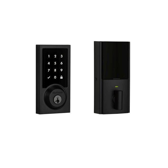 Kwikset Smartcode Contemporary Electronic Deadbolt with Z-Wave Technology in Matte Black finish