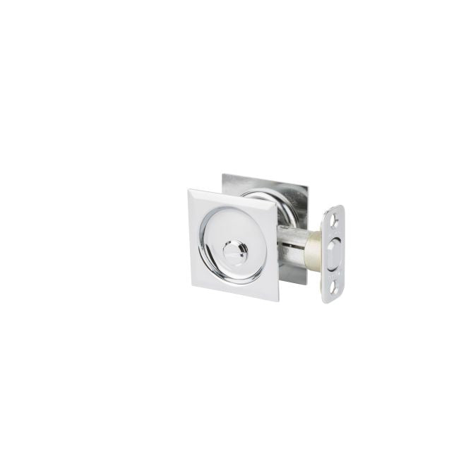 Kwikset Square Privacy Pocket Door Lock in Polished Chrome finish