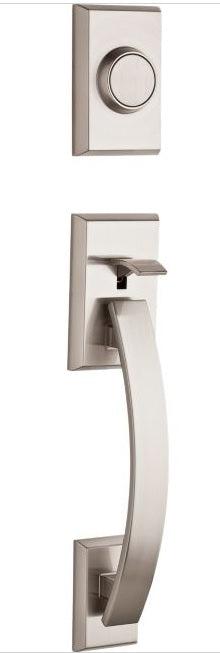 Kwikset Tavaris Dummy Exterior Handleset - Interior Trim Sold Separately in Satin Nickel finish