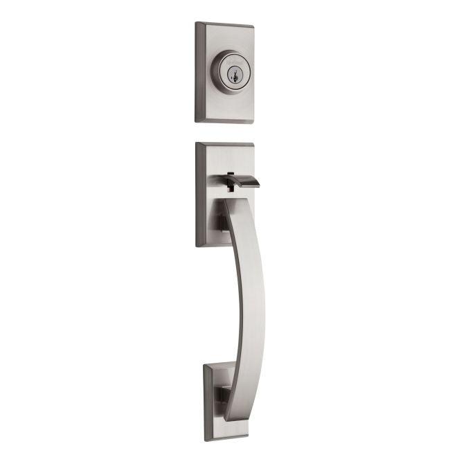 Kwikset Tavaris Single Cylinder Exterior Handleset With SmartKey - Interior Trim Sold Separately in Satin Nickel finish