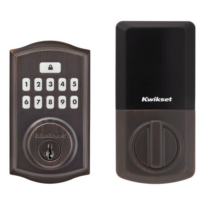 Kwikset Traditional SmartCode Keypad Electronic Deadbolt SmartKey in Venetian Bronze finish