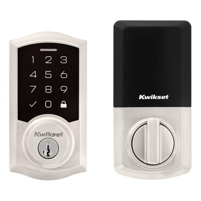 Kwikset Traditional SmartCode Touchpad Electronic Deadbolt With SmartKey in Satin Nickel finish