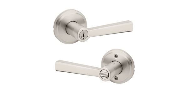 Kwikset Trafford Keyed Entry Lever with SmartKey in Satin Nickel finish