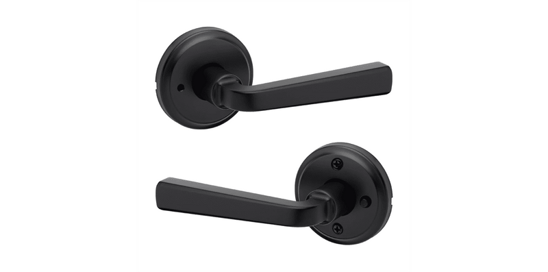 Kwikset Trafford Privacy Lever in Iron Black finish