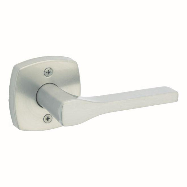 Kwikset Tripoli Lever With Midtown Rosette Half Dummy in Satin Nickel finish