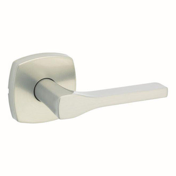 Kwikset Tripoli Passage Lever With Midtown Rosette in Satin Nickel finish