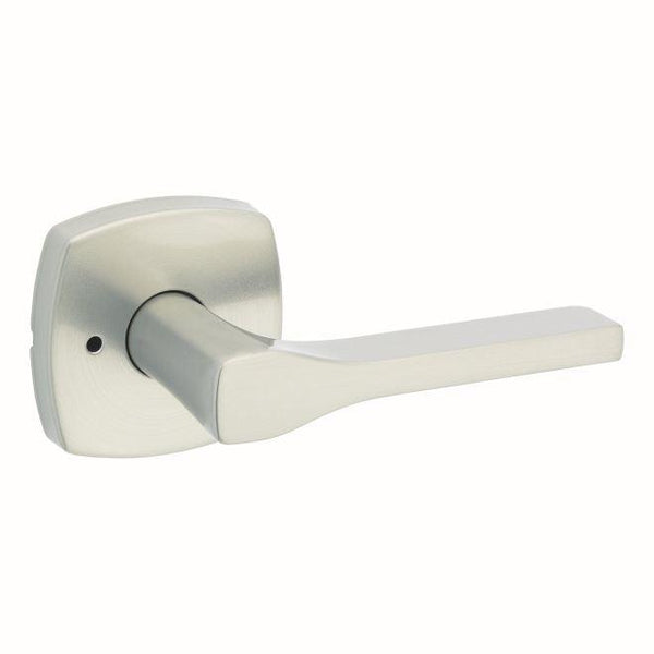 Kwikset Tripoli Privacy Door Lever With Midtown Rosette in Satin Nickel finish