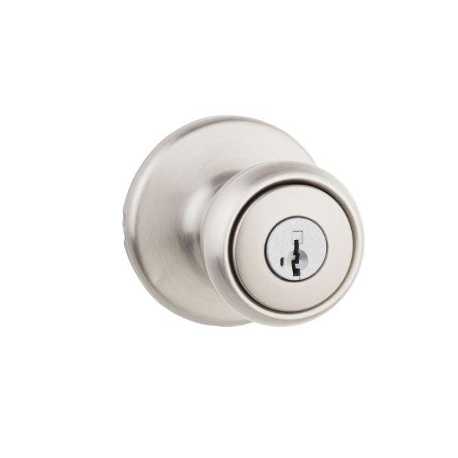 Kwikset Tylo Knob Keyed Entry Door Lock With SmartKey in Satin Nickel finish