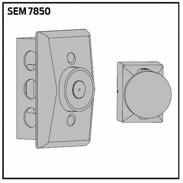LCN Standard Profile Recessed Wall Mount Hold Open Magnet in Aluminum finish