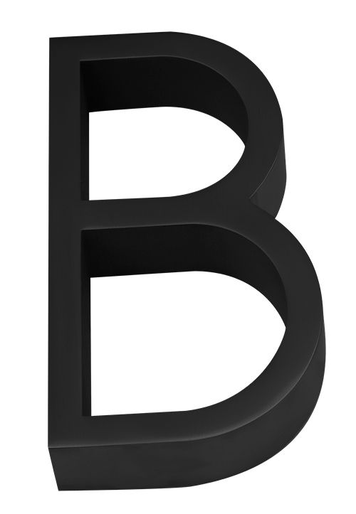 Linnea 5" High Address Letter B in Satin Black finish