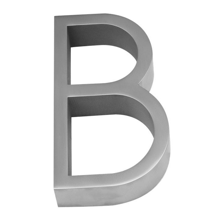 Linnea 5" High Address Letter B in Satin Stainless Steel finish