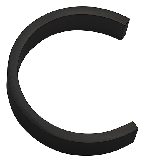 Linnea 5" High Address Letter C in Satin Black finish