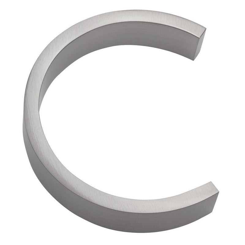 Linnea 5" High Address Letter C in Satin Stainless Steel finish