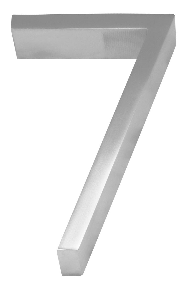 Linnea 5" High Address Number 7 in Satin Stainless Steel finish