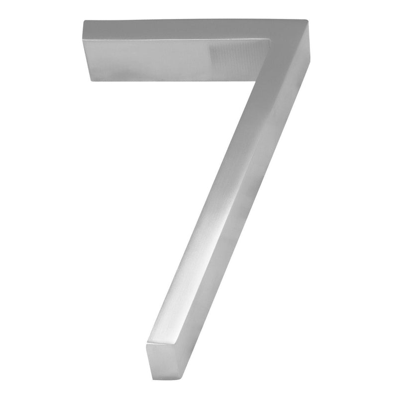 Linnea 5" High Address Number 7 in Satin Stainless Steel finish