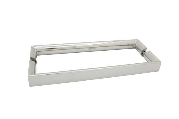 Linnea AP-2092 Back to Back Handle Appliance Pull, 11.81" Center to Center, Glass Mounting in Polished Stainless Steel finish