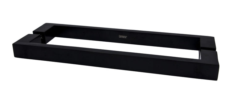 Linnea AP-2525 Back to Back Handle Appliance Pull, 11.81" Center to Center, Glass Mounting in Satin Black finish