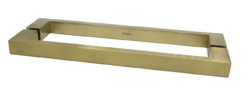 Linnea AP-2525 Back to Back Handle Appliance Pull, 11.81" Center to Center, Glass Mounting in Satin Brass finish