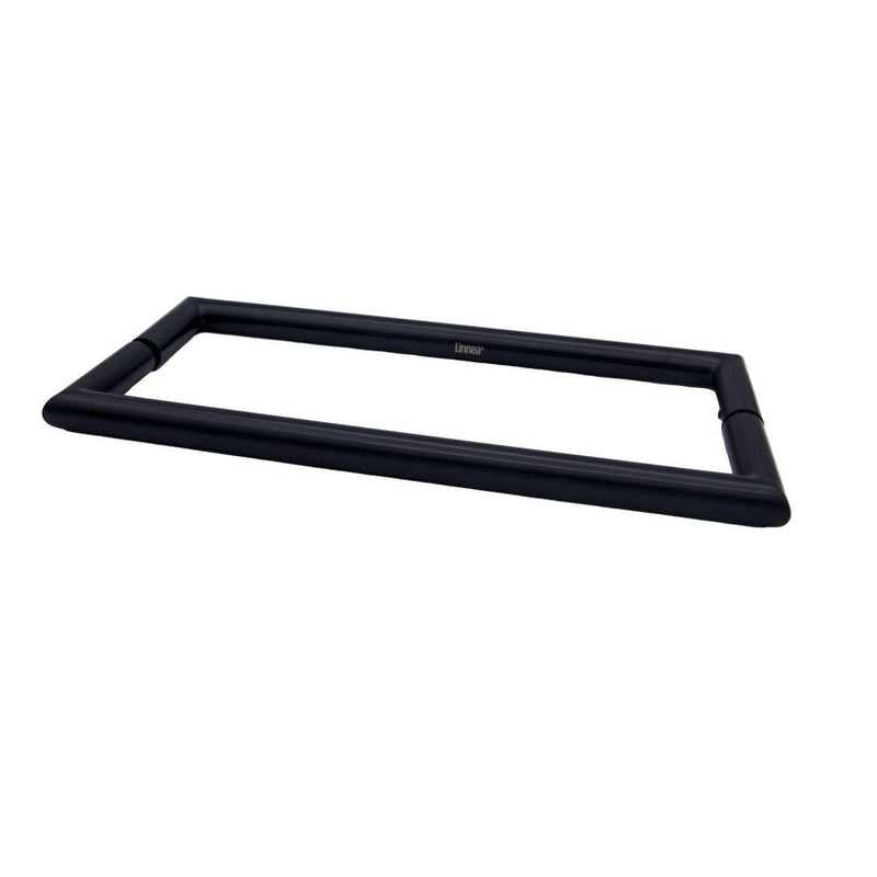 Linnea AP-255 Back to Back Handle Appliance Pull, Glass Mounting, 17.72" Center to Center in Satin Black finish