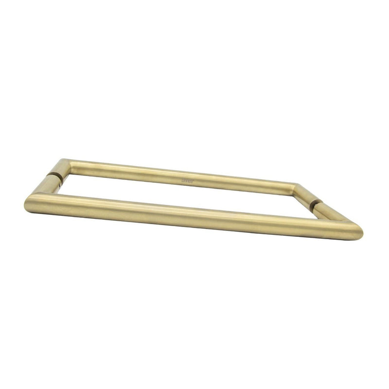 Linnea AP-255 Back to Back Handle Appliance Pull, Glass Mounting, 17.72" Center to Center in Satin Brass finish