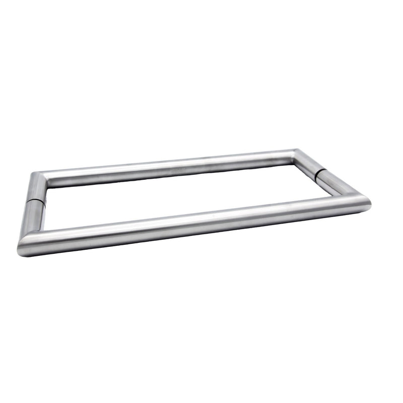 Linnea AP-255 Back to Back Handle Appliance Pull, Glass Mounting, 17.72" Center to Center in Satin Stainless Steel finish