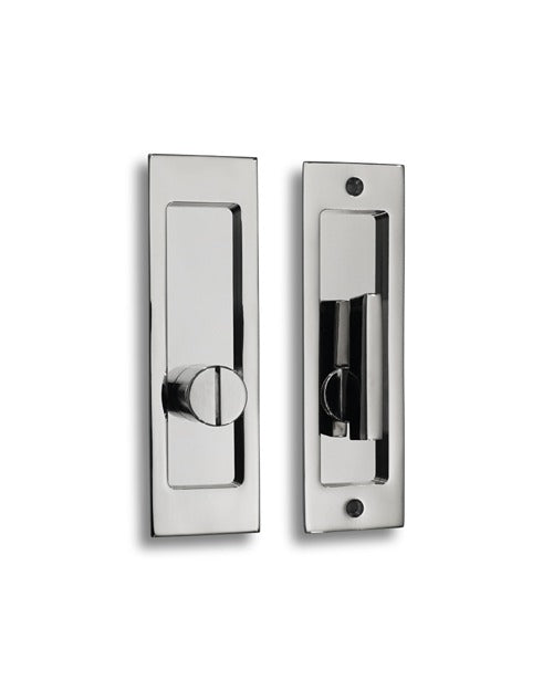 Linnea PL160S Square ADA Compliant Privacy Pocket Door Lock in Polished Stainless Steel finish