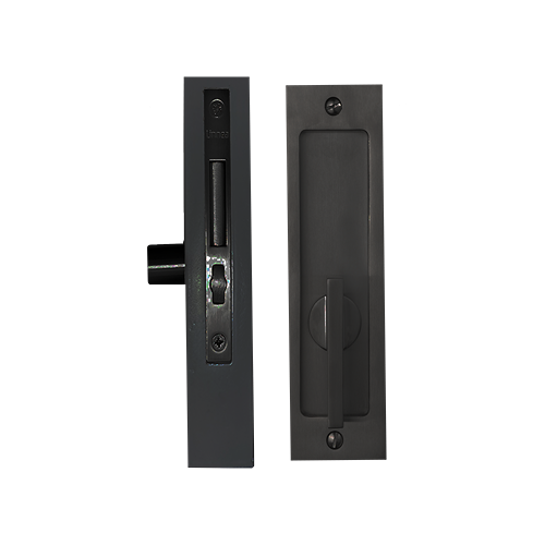 Linnea PL160S Square ADA Compliant Privacy Pocket Door Lock in Satin Black finish