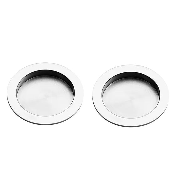 Linnea PL66R Round Full Dummy Pocket Door Hardware in Polished Stainless Steel finish