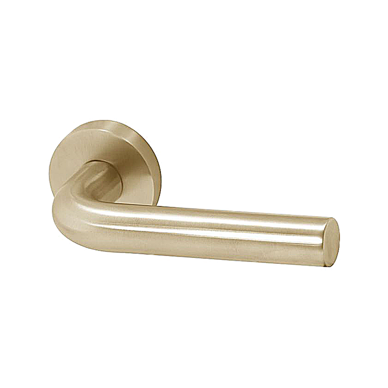 Linnea Passage Lever L03 with Round Rose and 2 3/4" Backset in Satin Brass finish