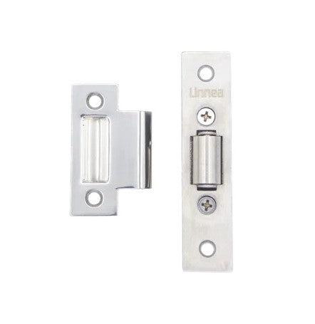Linnea Solid Stainless Steel Pocket Door Roller Catch in Polished Stainless Steel finish