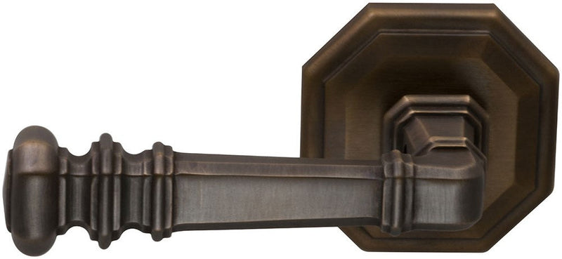 Omnia Traditions 101 Lever with Octagonal 2 5/8" Rose in Antique Bronze, Unlacquered finish