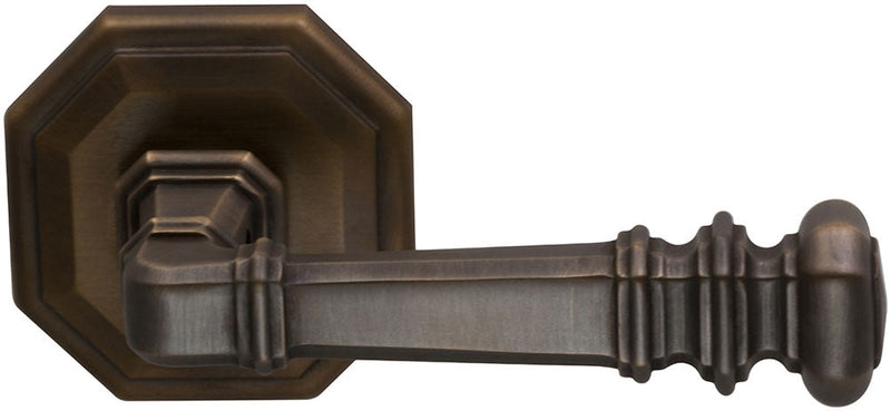 Omnia Traditions 101 Lever with Octagonal 2 5/8" Rose in Antique Bronze, Unlacquered finish