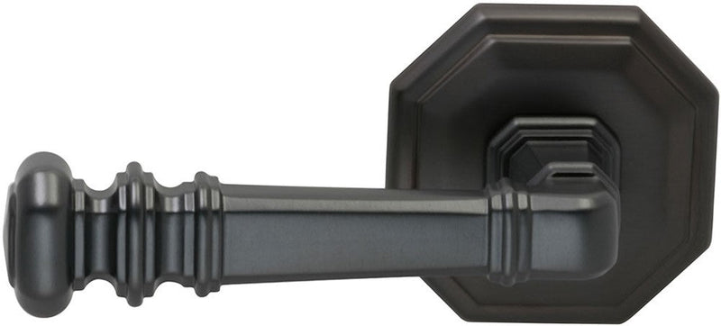 Omnia Traditions 101 Lever with Octagonal 2 5/8" Rose in Black, Oil-Rubbed, Lacquered finish