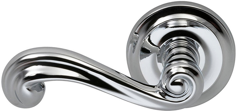 Omnia Traditions 55 Lever with Standard 2 5/8" Rose in Polished Chrome, Plated finish