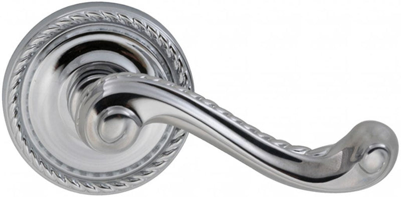 Omnia Traditions 570 Lever with 2 5/8" Rose in Polished Chrome, Plated finish