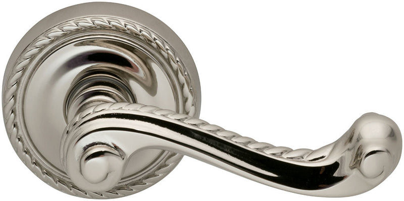 Omnia Traditions 570 Lever with 2 5/8" Rose in Polished Nickel, Lacquered finish