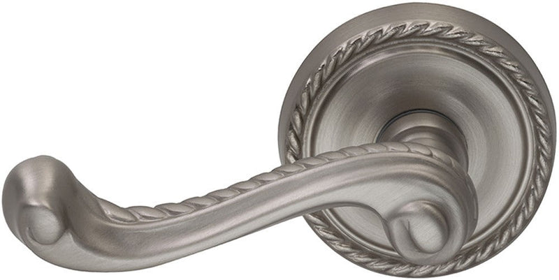 Omnia Traditions 570 Lever with 2 5/8" Rose in Satin Nickel, Lacquered finish