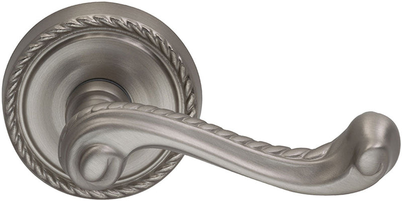 Omnia Traditions 570 Lever with 2 5/8" Rose in Satin Nickel, Lacquered finish